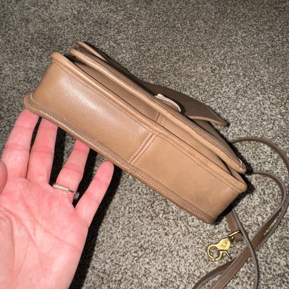 Coach Brown Leather Crossbody Bag with Gold Hardware